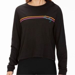 HURLEY long sleeve tee size XS in black with stripes